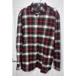 Arnold Palmer Plaid Button-Up Flannel Long Sleeve Shirt Size Lg 16 1/2